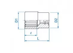 Торцевая головка 1/4" 6гр. 09мм